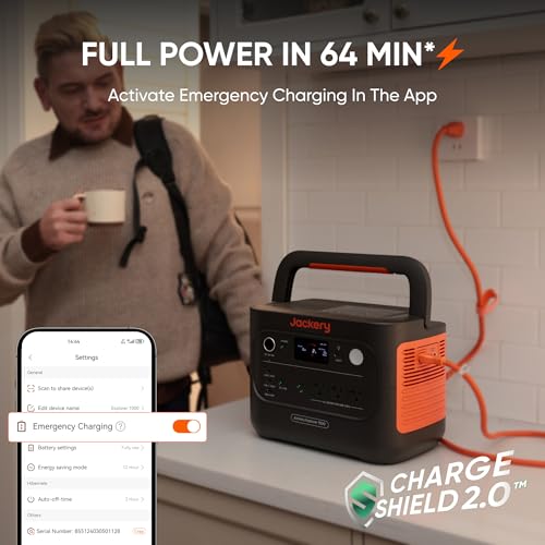 Image of Jackery Explorer 1500 v2 Power Station, 1536Wh LiFePO4 Solar Generator, 2000W Output (4000W Peak), 1 H Fast Charge, 10ms UPS, for Outdoor, Emergency Backup, Camping, RV, Off-Grid