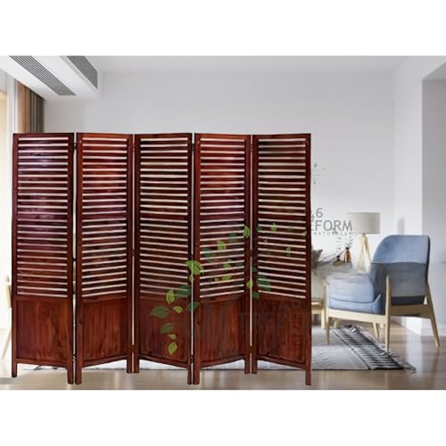 Image of Wooden Room Partition /Screen /Room Divider /Room Separator for Livng Room Bedroom Home Office Restarurant Hallway 1 Panel 30Inches Wide (5 Panel - 20 Inches Wide Each 6 Feet Height)