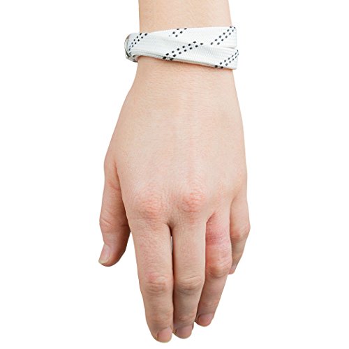ChalkTalkSPORTS Hockey Lace Bracelet | Adjustable | Wrist Bracelet | White