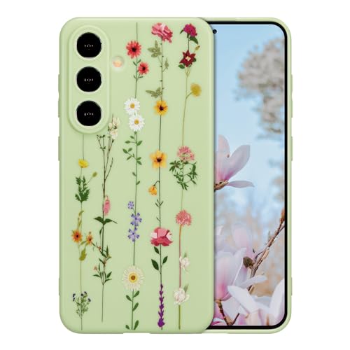 Coque Samsung S24 transparente anti-jaunissement ZTOFERA coque silicone fleurs