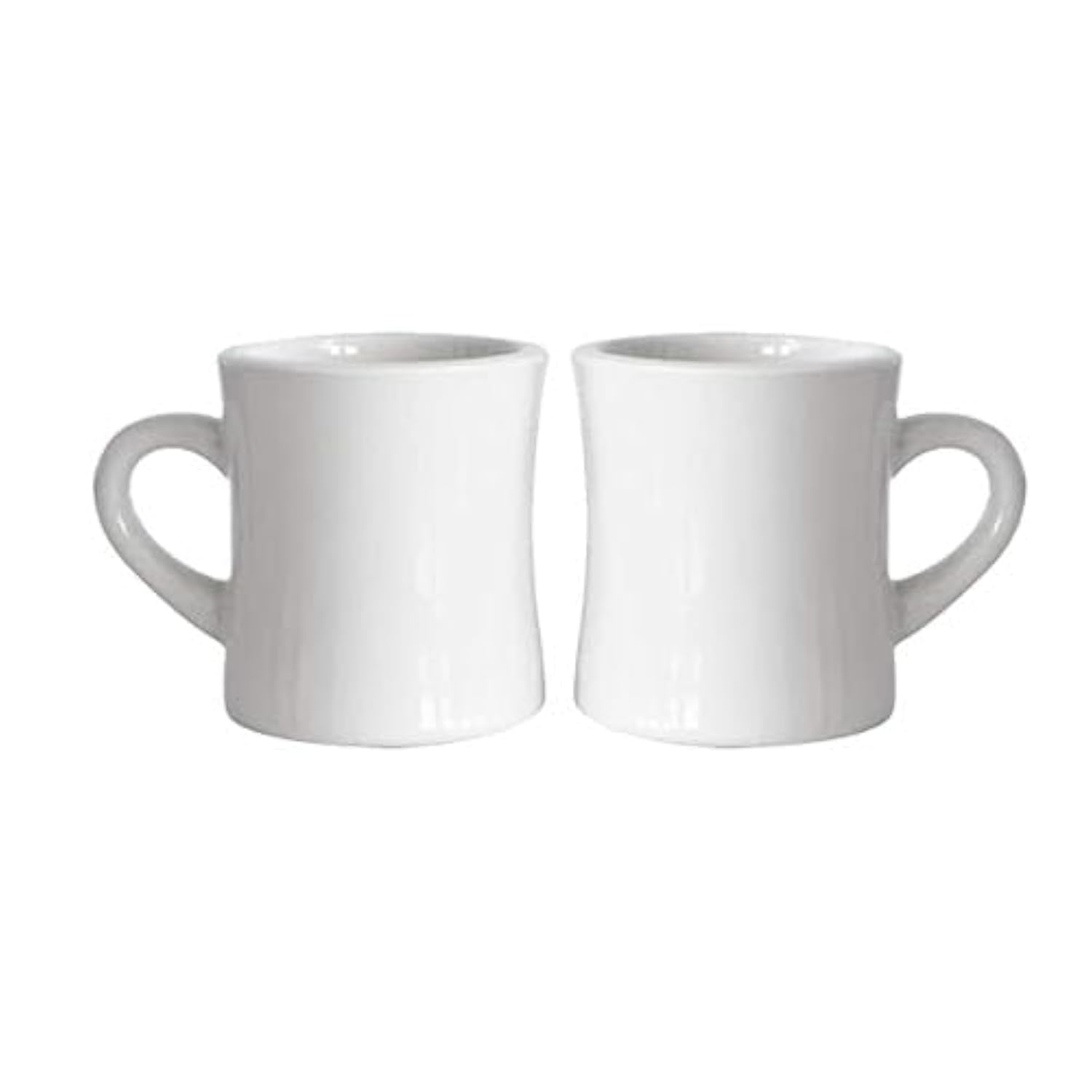 Serami Original 11oz White Diner Coffee Mug Set - Ceramic Mugs Great for Kitchen Set, Travel, and Hot Tea, Retro Waffle House Farmhouse Mug with Handle, Heavy Duty Coffee Cups (2 Pack)