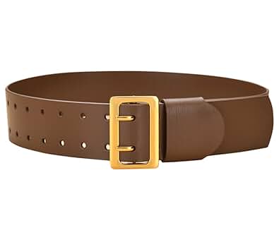 Block Garden Women Genuine Cowhide Leather Double Pin Buckle