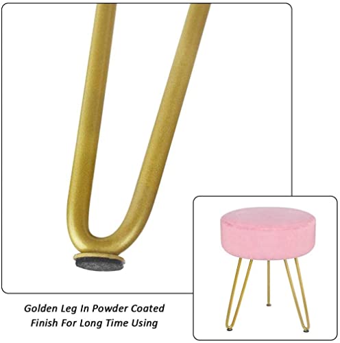 Repose-pieds en velours moderne et tabouret de coiffeuse rond rembourré de salon