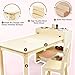 bbgroundgrm Kids Art Table and Chair Set, Birch Wooden Activity Craft Table, Kids Drawing Table, Toddler Desk with Storage and 1 Chair