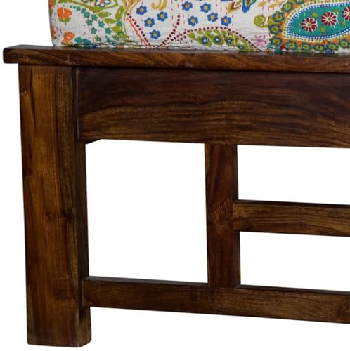 Image of AADITYA WOODS Solid Sheesham Wood Single Bed Cot Without Storage | Single Size Bed for Bedroom | Multipurpose Use Bed- Teak 5