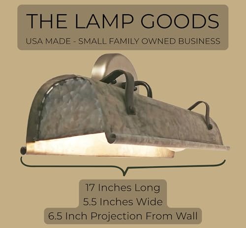 Image of thelampgoods Galvanized Metal Wall Vanity Light - Farmhouse Bathroom Light Fixtures Sconce Industrial Rustic Pendant Chandelier Flush Mount Man Cave
