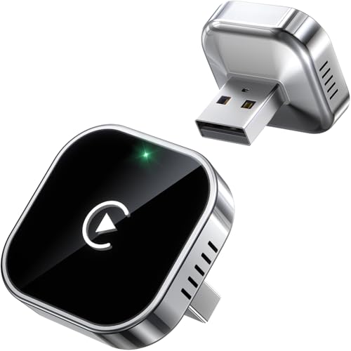Teeran Wireless CarPlay Adapter Upgrade Wired CarPlay to Wireless, Mini Cube Design for Cars with Built-in Wired Apple CarPlay Plug and Play Easy Use Fast Stable Connection Car Play for iPhone