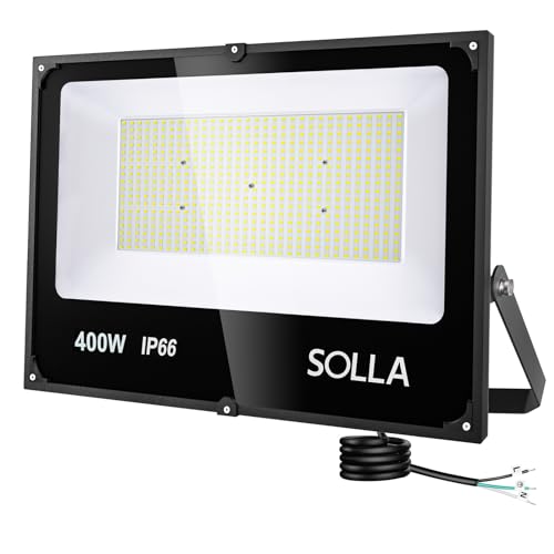 400W LED Flood Light Outdoor, 40000LM 6000K Daylight White 110-265V, 2400W Equivalent Super Bright FloodLight, IP66 Waterproof Commercial Lighting for Sports Fields, Counts, Arena, Stadium