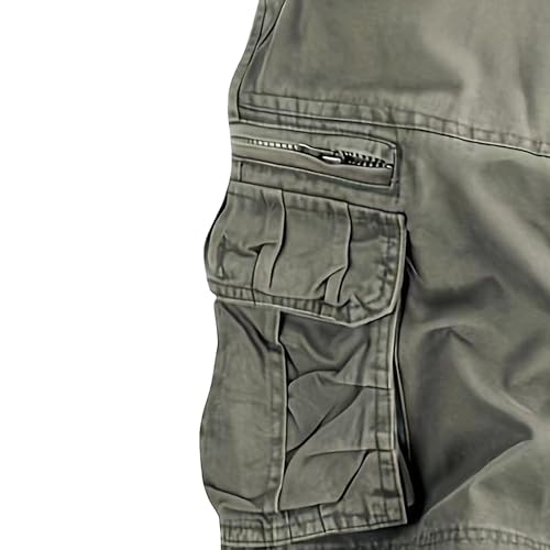 Short cargo léger pour homme en sergé de coton décontracté Vert 48 FR - 5