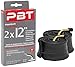 pbt Chambre à air 2 x 12" AV coudée pour poussette, scooter, vélo et plus, Dimensions 12" ou 12 1/2 x 1,75 à 2 1/4, Filetage nickelé, Lot de 2