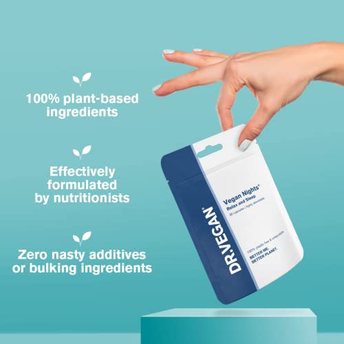 DR.VEGAN Vegan Nights Sleep Supplement, Nootropic Sleep Aid for Men and Women with 5-HTP, Magnesium, L-Glycine, L-Theanine and L-Tyrosine, 30 Supplements - Image 5