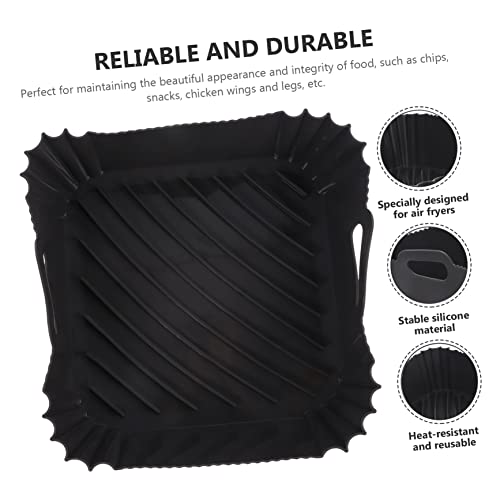 COLLBATH Heißluftfritteuse Silikontopf-backblech Ersatzkorbeinsatz Silikon Topf Backblech Tabletts Dampfgarkorb Aus Silikon Airfryer Topf Tauschen Wiederverwendbar Ofen Quadrat Kieselgel – Bild 5