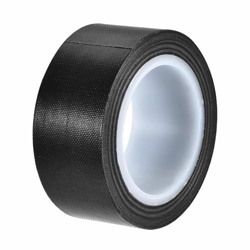 Image of 1Roll 10m Black /White PTFE Teflon Tape Nonstick Tape 500℉ High-Temp Fiberglass Adhesive Tape (Black, 2-inch x 33FT)