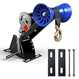 ZUIWAN 1200LB Boat Trailer Winch Stand with Galvanized Adjustable Mount Post & Roller - Fits 3' to 4' W x 4' H Trailer Tongue, Includes Ratchet Winch Kit