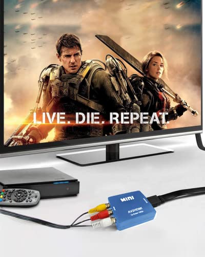 Ablewe Rca To Hdmi,Av To Hdmi Converter, 1080P Mini Rca Composite Cvbs Video Audio Converter Adapter Supporting Pal/Ntsc For Tv/Pc/ Ps3/ Stb/Xbox Vhs/Vcr/Blue-Ray Dvd Players, Blue #TOP3