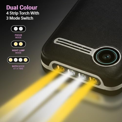 Image of Lava A7 Torch 2026 Dual Sim Keypad Mobile Phone (with Instant Slide Torch)| 2.4 inch Big Display | Powerful Battery Backup |Type C Charging | Vibration Alert | Camera | Wireless FM & Bluetooth - Black