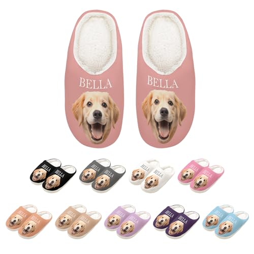 Voltexia Custom Photo Slippers - Personalized House Slippers for Women & Men, Non-Slip, Fluffy, Customized