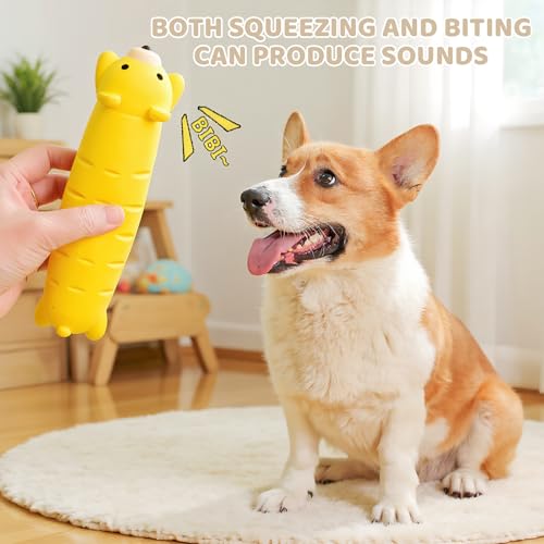 Culianavog Pack de 3 Juguetes para Perros con Sonido, Lofas de látex Suave para Masticar para Perro,Squeak látex Juguetes para Cachorros,Juguetes Interactivos de Látex para Perros Pequeños y Medianos - imagen 4