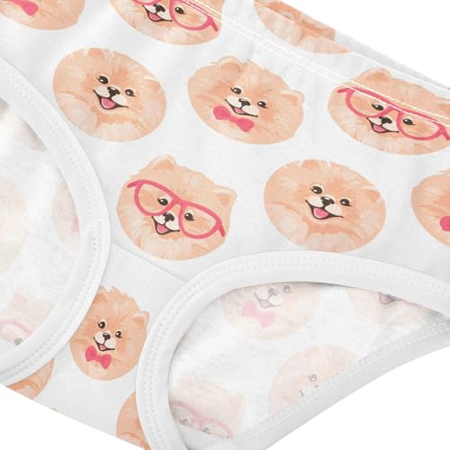 Little Girl Underwear Toddler Panties Kids Undies Pomeranian Spitz Dog Soft Cotton Briefs 2T-8Y4