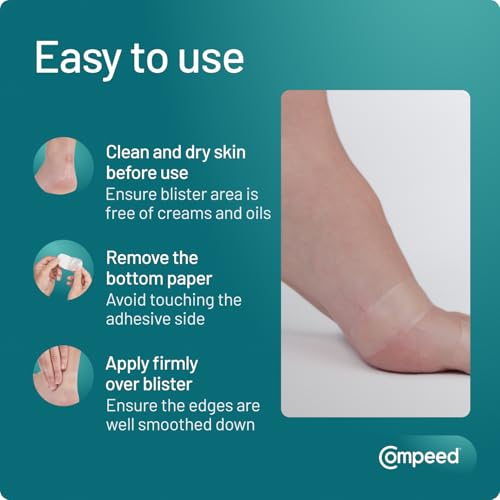 Compeed Blister Bandage For Foot Toe Rubbing Protection, Breathable Foot Toe Protector Hydrocolloid Bandage - Small 6's