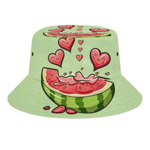 NUYFVG Chapeau cloche unisexe pliable avec tranche de melon et fruits de pastèque, chapeau de soleil pour les vacances, le camping, les voyages, la plage Cap2445