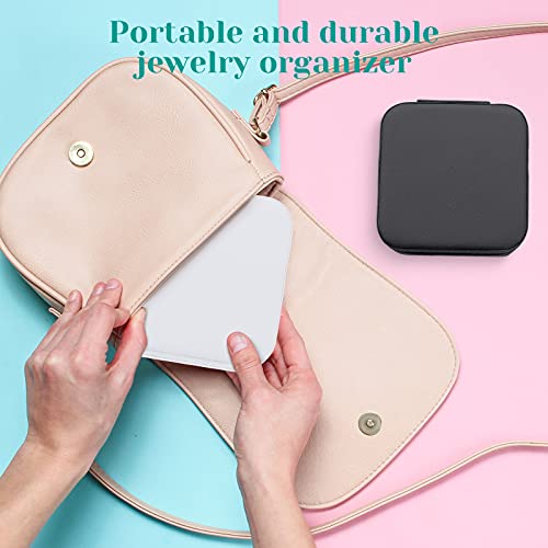 Hicarer 4 Pieces Small Travel Jewelry Boxes Pu Leather Jewelry Organizer Box Portable Travel Jewelry Organizer Cases For Rings Earrings Necklace, For Girls Women #TOP5