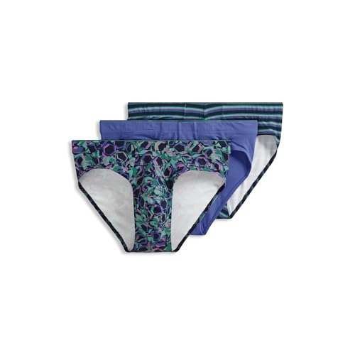 Jockey Men's Underwear True Style Bikini - 3 Pack, Future Dusk Cherished Stripe/Faded Grape/Deconstructed Geo, L