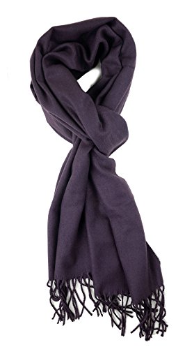 Plum Feathers Rich Solid Colors Cashmere Feel Winter Scarf plum