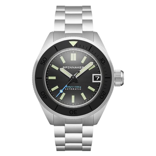 Image of Spinnaker Piccard Men's Automatic Dive Watch - Seiko NH35 Movement, Stainless Steel Case, Sapphire Crystal, 550m Water Resistant, Stainless Steel Bracelet, SP-5098