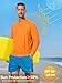 KINGFEN Rash Guard for Men Long Sleeve Swimming Shirts Quick Dry UV Fishing Shirts Lightweight Sun Protection Hiking Tee Mens Orange