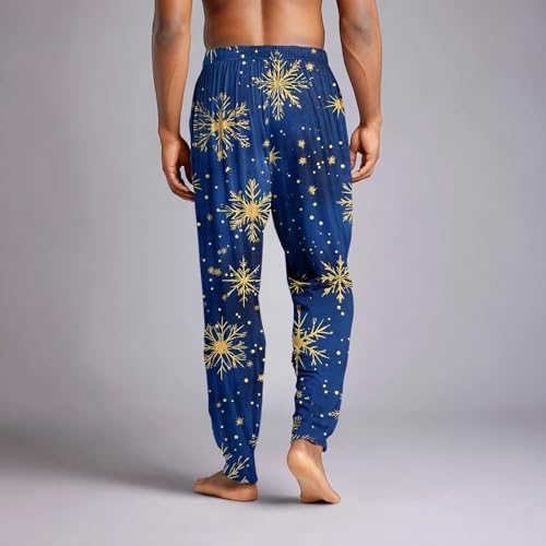 ADHOWBEW Mens Christmas Pajamas Pants Drawstring Big and Tall Holiday Relaxed Fit Sleepwear Reindeer Bottoms with Pockets4