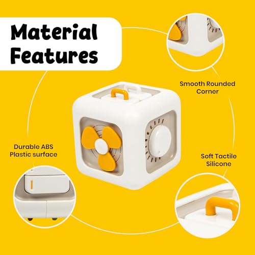 Image of 6-in-1 Busy Cube Toy for Kids 1+ Years Gears Travel Play
