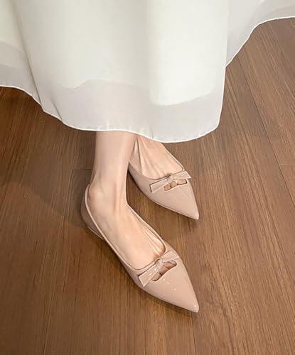 Women's Flats Shoe Pointed Toe Ladies Ballet Flats for Dressy Office Commuting Comfortable Bow Mary Jane Shoes4