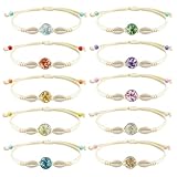 Demarsen Armbänder Kinder Einstellbare Geflochten Armbänder mit Muschel Mädchen Kindergeburtstag Gastgeschenke für Frauen Teenager,Kinderschmuck