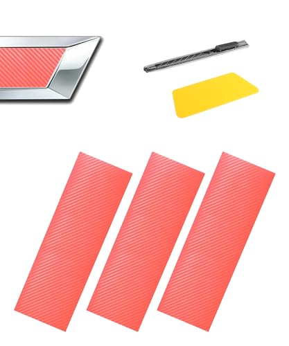 Image of bylikeho 11.8 inchx4 inch Bowtie Emblem Wrap Kit,Car Emblem Stickers,Car Accessories Vinyl Bowtie Logo Wrap Stickers,Chevy Decor DIY Modification Decals (Carbon Fiber Red)