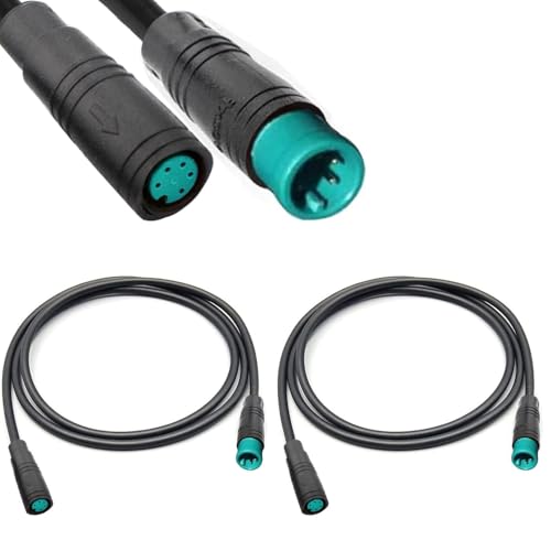 RUNCCI-YUN 2 Stück Elektrofahrrad 5 Pin Verlängerungskabel,Stecker zu Female Elektrofahrrad Kabel 5 Pin wasserdichter Julet Anschluss für elektrisches Fahrrad Licht/Gas/Bremse-80CM