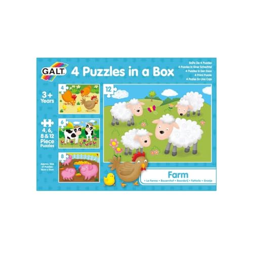 Galt Toys, 4 Puzzles in a Box - Farm, Ages 3 Plus Years, Multicolor, 8 pieces, 15.2 cm x 21.5 cm - Image 3