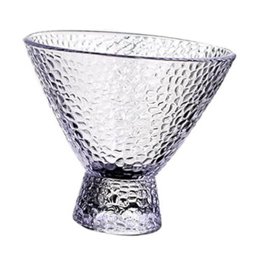 DECORNIJIA Calice da Martini 230Ml in Vetro Trasparente Texture Martellata, Bicchiere da Cocktail per Uso Domestico e Feste, Contenitore per Vino Raffinato e Resistente