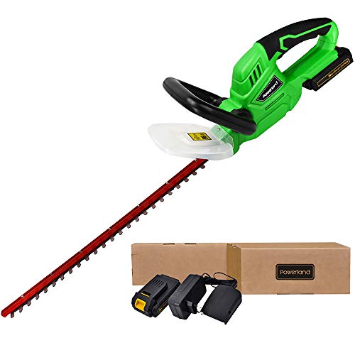 Powerland HT001 Taille-haie sans Fil 20V Tondeuse de jardin électrique avec batterie 2.0A chargeur rapide longueur de coupe:510mm