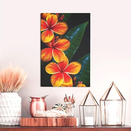 Toile murale de fleurs hawaïennes pour créer une ambiance évasion dans votre chambre