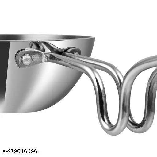 Image of Urban Elegance Aluminium Silver Tadka Pan for Cooking Purpose Hotel Home Restaurant