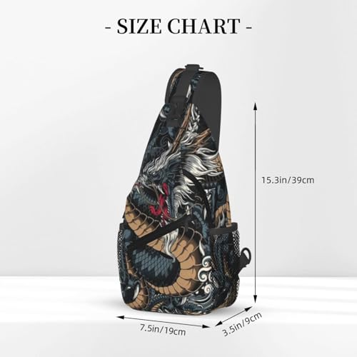 Cool Red Dragon Crossbody Sling Backpack Shoulder Bag Travel Working Daypack for Women and Men3