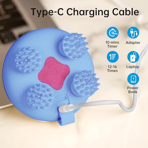 Image of COMFIER Cordless Scalp Massager Hair Growth with 3 kneading Modes,Waterproof Head Massage with 8 Claws for Deep Cleansing,Body Cat Head Scratcher,Gift for Women