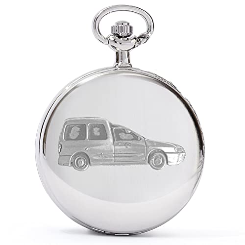Montre de poche à quartz 3D Caddy Combi en étain et argent poli REFA19
