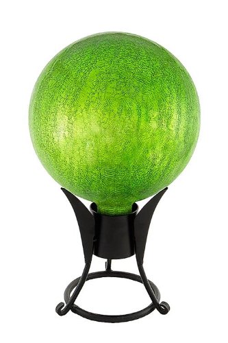 6 in. Gazing Globe Fern Green Crackle