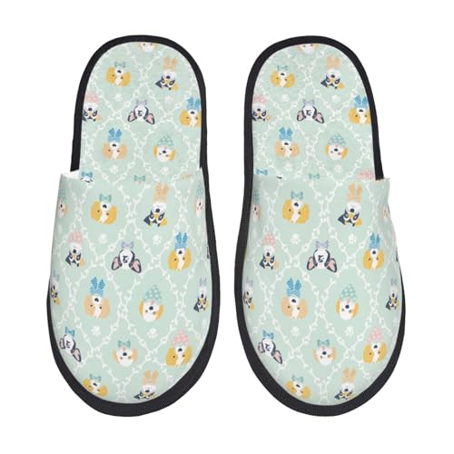 Different Breeds Of Dogs Print House Slippers For Women And Men,Soft Slippers With Memory Foam,Non-Slip Indoor Home Shoes