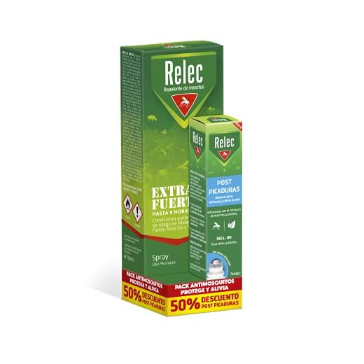 Relec Pack antimosquitos Spray Extra Fuerte + Relec Post-Picaduras – repelente con eficacia y hasta 9h protección contra el mosquito tigre
