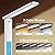 LAOPAO LED Desk Lamp with Wireless Charger, USB Charging Port, Adjustable Foldable ?Table Lamp with Clock, Alarm, Date, Temperature, 5-Level Dimmable ?Lighting?, Office Lamp with Adapter, White