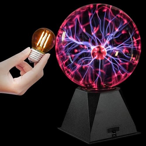 Katzco 7" Plasma Ball - with Lightning Charged Bulb - Nebula Sphere, Thunder Lightning, Plug-in - Touch & Sound Sensitive Plasma Globe, STEM Science Toy for Parties, Decorations, Prop, Kids, and Gifts - Thumbnail 7