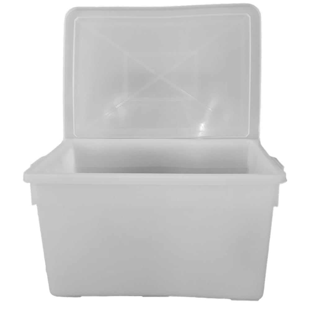 Contenitore rettangolare 75 litri con coperchio Idoneo al contatto alimentare Cesta CASSA bianca L 62x P45x 35h